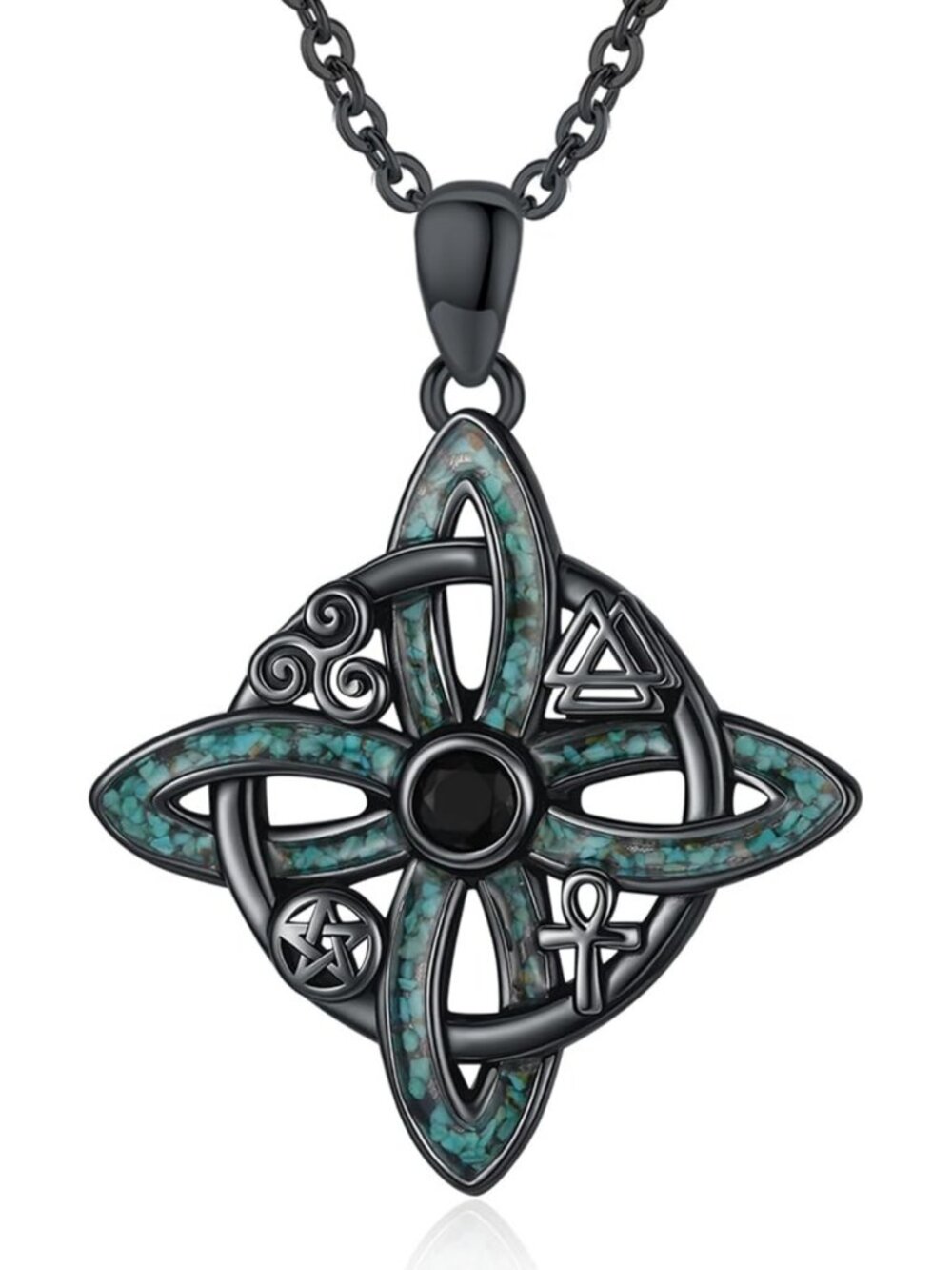 Sterling Silver Witch Necklace - Halloween Pendant, Wiccan Pagan Jewelry Gift